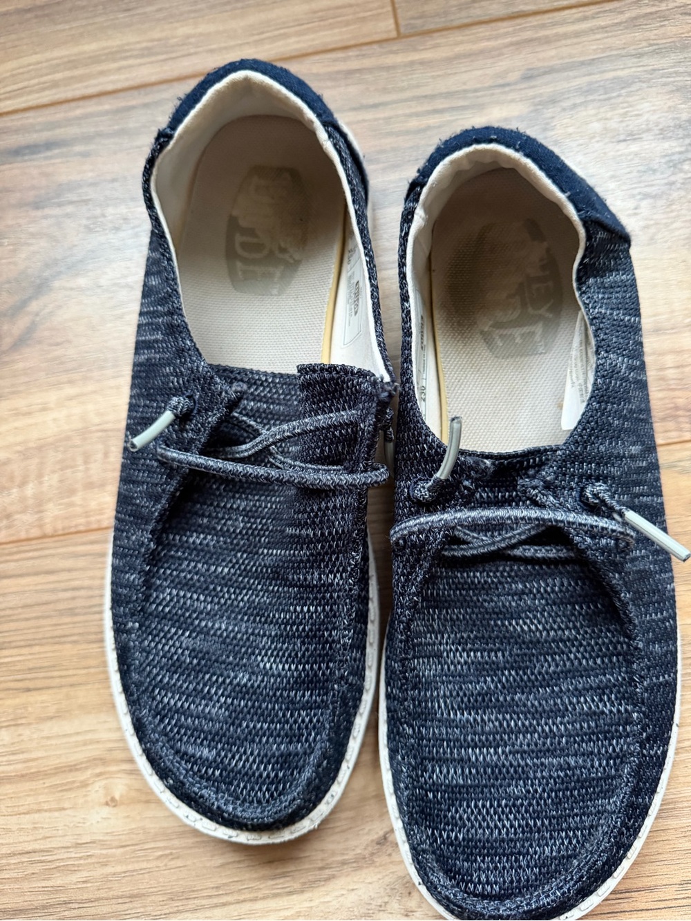 Hey Dude Women's Navy Knit Slip-On Flats